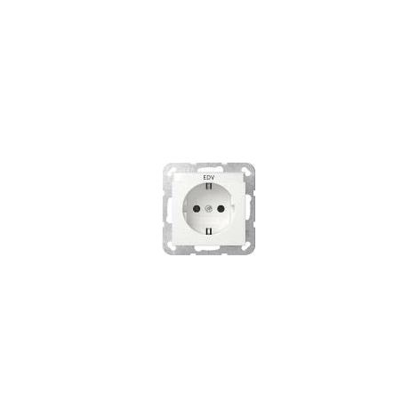 GIRA 445703 SCHUKO-STECKDOSE 16 A 250 V MIT BESCHRIFTUNGSFELD SYSTEM 55, REINWEISS GLÄNZEND
