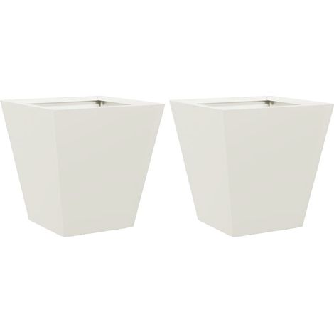 Vaso rialzato per fioriere piante fiori giardino terrazze set da 2 30 x 30 x 30 cm acciaio bianco 020038914