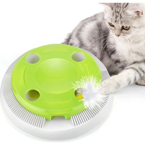 Jouet interactif automatique pour chat, plume électrique intelligente, rotation aléatoire, lumières amusantes, cadeau éducatif pour chaton, 1 pièce (1/5)