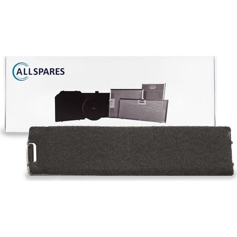 Filtro de carbón AllSpares para campanas extractoras compatible con Miele DKF4 (495x105x30mm)