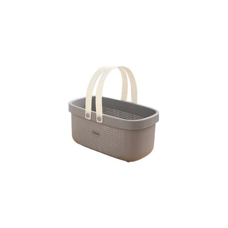 Panier de douche portable en plastique avec poignées, gris indigo étoilé, grand modèle (1/5)