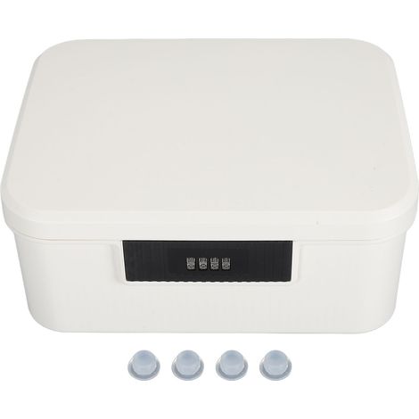 boîte de rangement-Coffre de sécurité à code pour fichiers et documents, capacité 9L ABS, double compartiment, blanc (1/5)