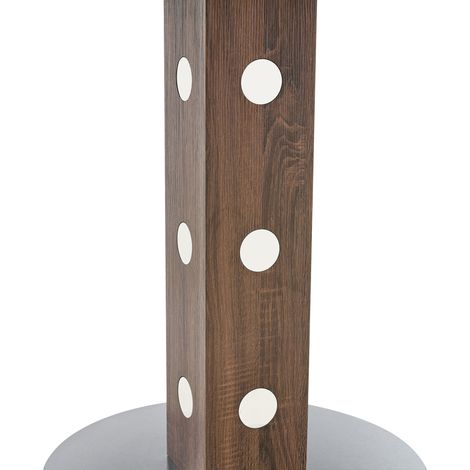 Table à manger ronde 100 cm en bois de noyer et métal, design contemporain, pour 2 à 4 personnes (1/5)