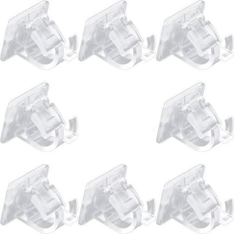 Set mit 8 selbstklebenden Gardinenstangenhalterungen, Gardinenstangenbefestigungshaken, Wandhalterungen, Stange [268] (1/4)