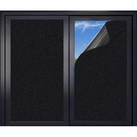 Fensterfolie – Schwarze Fensterfolie – Blickdicht – Selbstklebend – UV-Schutz – Geeignet für Büros, Badezimmer, Schlafzimmer und Besprechungsräume – 30 x 200 cm (1/5)