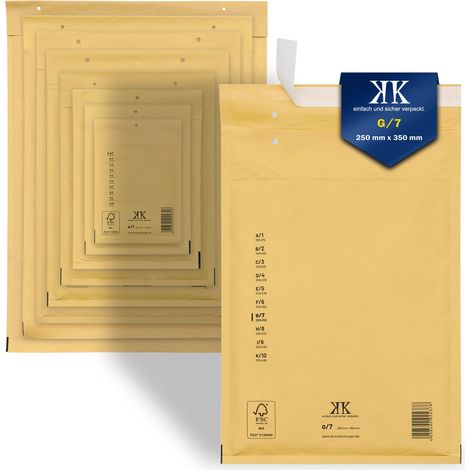 3000 Luftpolster-Versandtaschen G7 G/7 250x350mm (Außenmaß) Braun (1/5)