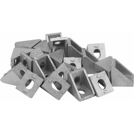 20 pièces Raccords d'angle 2020, équerre en aluminium 20 x 20 L, support de raccordement, fixation, usage 2020, industrie (1/5)