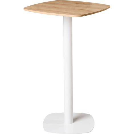 Tavolo da giardino bistrot con base in metallo 60x60cm quadrato Marrone chiaro e bianco Morella