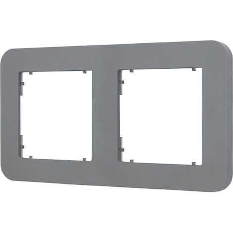 Marco doble para mini interruptores y enchufes Karlik, redondeado, gris mate 27MRTZ-2 (1/4)