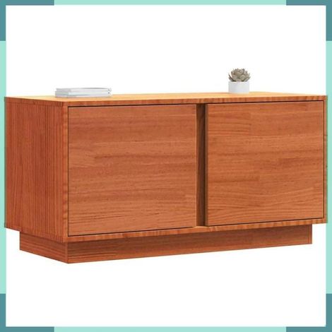 867157 Meuble TV Brun cire 80 x 35 x 40,5 cm Pin massif (1/5)