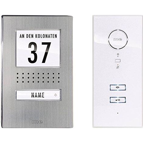 m-e modern-electronics ADV 111 WW Audio Vistadoor Citofono Cablato Kit completo Casa Monofamiliare acciaio inox, Bianco (1/2)