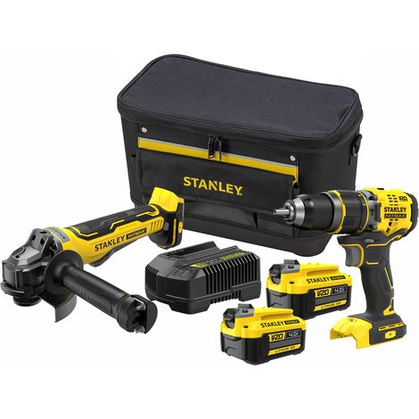 Kit Trapano Avvitatore con percussione Brushless a batteria 18V V20 SFMCD721B + Smerigliatrice a batteria 18V V20 Brushless SFMCG700B con 2 batterie da 4 Ah SFMCK721700-IT FATMAXB. STANLEY (1/5)