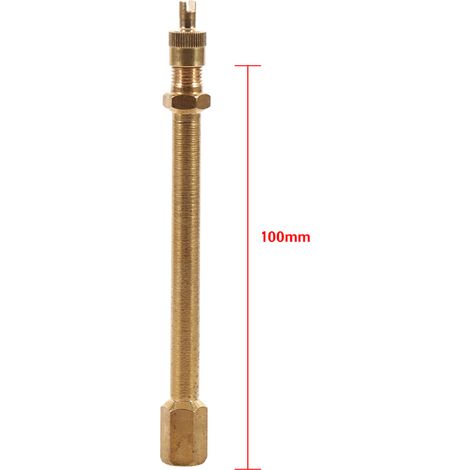 Laiton Auto Tire Valve Stem Extension Pole Caps Extender Straight Bore 100 mm (1/4)