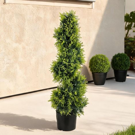 Cyprès artificiel en plastique 90 cm avec pot décoration moderne (1/5)