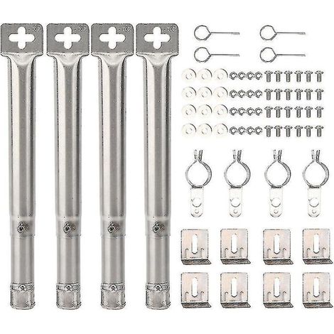 Lot de 4 brûleurs tubulaires droits universels réglables en acier inoxydable pour barbecue à gaz (1/5)
