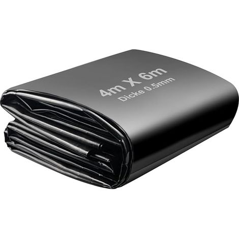 Bâche de bassin 4x6m Noir HDPE Bâches de bassin usage intensif pour fleurs jardiniers serres bassins évacuation d'eau stable UV (1/5)
