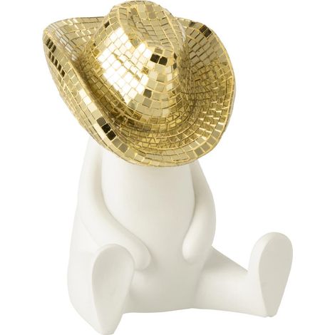 Statuette Cowboy en Résine "Mosaïque" 18cm Blanc (1/5)