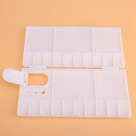 Palette carrée pliable à 24 compartiments pour artiste, plateau à peinture en plastique, boîte à aquarelle, outil de peinture à l'huile (1/5)