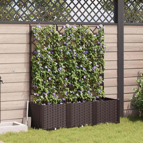 Garten-Pflanzgefäß 3 pcs Braun 120 x 40 x 143 cm Kunststoff
