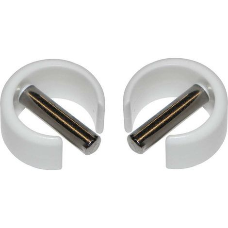 Set mit 2 Befestigungsclips mit 3-mm-Stift – Für 10-mm-Rollladenkurbelgriffe – Weiß – Schnelle, werkzeuglose Montage (1/5)