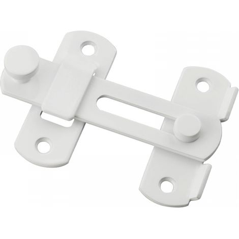 Loquet de porte basculant robuste, serrure de sécurité coulissante pour grange, clôture en bois, blanc (petit modèle) (1/5)