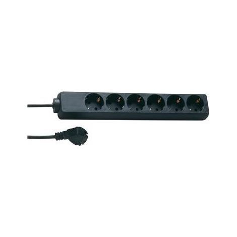 Regleta SKS 1,4 m, 6 conexións., negro (por 15) (1/5)