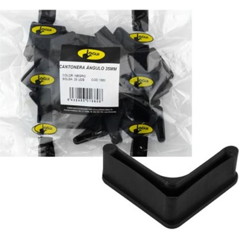 Schwarze abgewinkelte Zwinge, 25 Stück – 40 x 40 mm