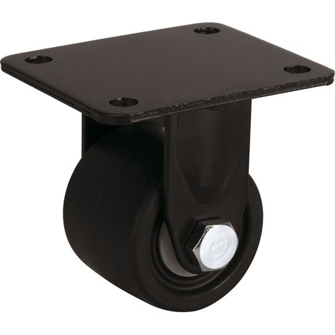Dörner + Helmer Bockrolle Kunststoff ø 75mm - Möbelrolle belastbar 600kg, schwarz (1/2)