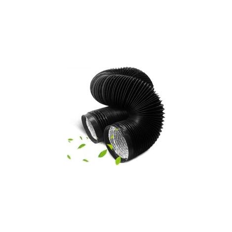 Tuyau d'évacuation flexible double en PVC et aluminium pour salle de bain, cuisine et sèche-linge (noir, 100 mm x 2 m [φxL])