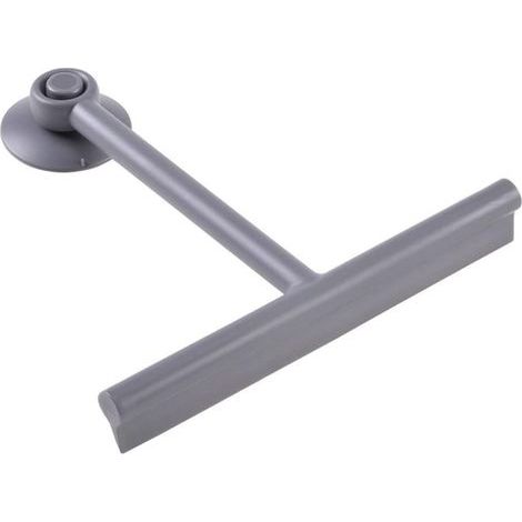 Raclette de douche/nettoyant pour vitres avec support en silicone, nettoyage de salle de bain (gris) (1/5)