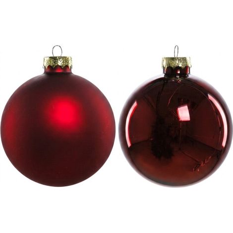 TrendLine Christbaumkugeln 6 Kugeln Ø 8 cm Glas Rot Weihnachtskugeln Weihnachten (1/3)