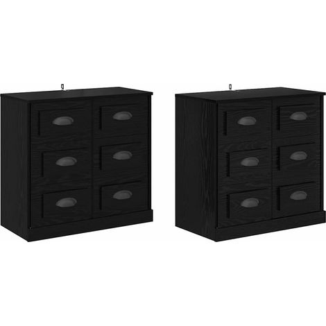 Maison Exclusive - Buffets 2 pcs Chêne noir 70 x 35,5 x 67,5 cm Bois d'ingénierie (1/5)