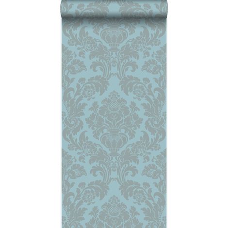 papier peint ornement bleu glace - Origin Wallcoverings (1/5)