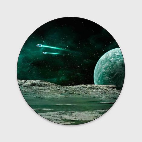 Tapis rond chic et moderne vert émeraude, idéal pour le salon, la chambre, le canapé, la cuisine, la salle de jeux, le couloir, la chambre d'enfant ou toute autre pièce. Diamètre : 60 cm. (1/4)