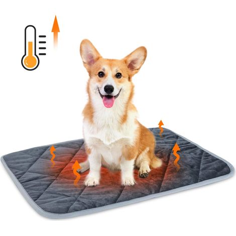 Coussin Auto-Chauffant pour Chat & Chien, Chiot Tapis Chauffant pour Animaux Lavable Anti-dérapant, Doux Peluche Couverture Thermique, Écologique Extra-Chaud Lit Matelas, L 70x48cm (1/4)