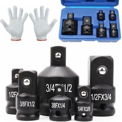 6 Pcs Socket Adapter Set, Impact Socket Converter Adapter, Reducer Socket Wrench Adapters, Socket Adapter, Reducers (Blue Box) (1/5)