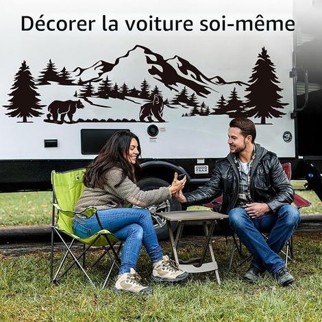 Car Sticker Mountain Car Sticker Outdoor Camping Car Sticker Mountains Stickers for Trucks, Caravans, Vans, 100 x 28 cm (1/3)