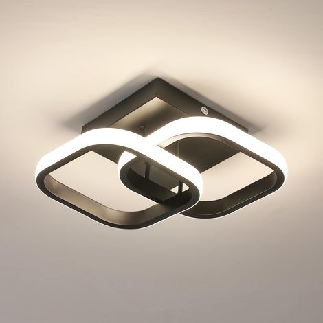 Plafonnier LED Moderne Carré, Lampe de Plafond Chambre Noir 2137LM (1/5)