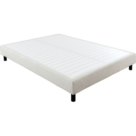 Sommier Tapissier Démontable 140x190cm bouclette crème - TAPIKIT (1/5)