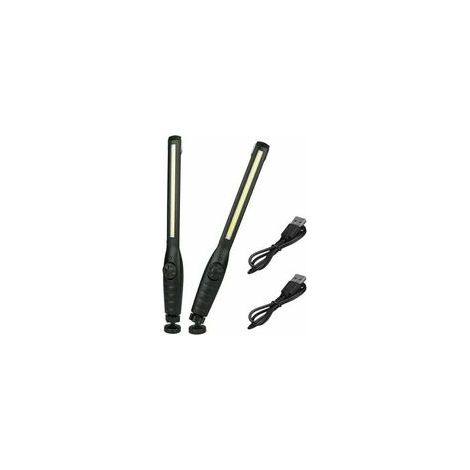 Ce lot de deux lampes de travail magnétiques LED rechargeables est ultra-lumineux et portable, idéal pour les garages, le camping, les réparations, les urgences et autres occasions. (1/4)