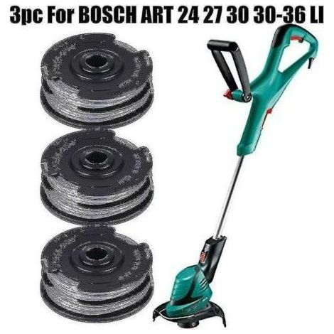 Bobines de fil 1.6mm pour coupe-bordure Bosch – Lot de 3 bobines de 6m – Ligne de coupe pré-enroulée – Accessoire durable et performant (1/4)