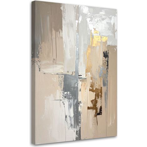 Toile Imprimée, Abstraction moderne beige,30x45 (1/4)