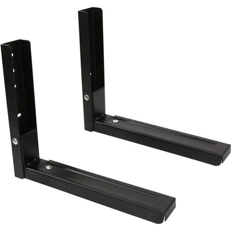 Pack Universal Microwave Wall Mount Bracket Foldable Microwave Oven Rack Coffee Machine Holder Support 100lbs Black