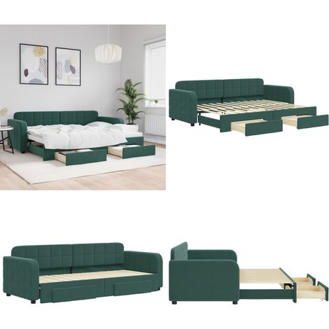 Lit de jour avec gigogne et tiroirs sans matelas 80x200 cm - Canapé Convertible - Lit Gigogne - Meuble Multifonctionnel - Lit D'appoint - Rangements Intégrés - Home & Living (1/5)