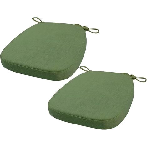2 Pièces Coussin de Chaise, Mousse Mémoire Haute Densité, Lin Naturel Antidérapant, Sangles Amovibles pour Bureau Maison