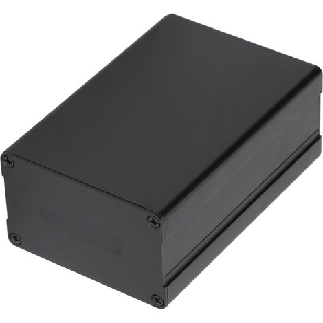 Wasserdichte Aluminium-Anschlussdose für Selbstverkabelung, glatte schwarze Elektrodose, Abmessungen 46x76x110mm, Schlitzausführung, IP-Schutzart. (1/5)