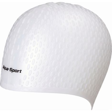 Cuffia in silicone Aqua Sport bianca per coda di cavallo, adatta a capelli lunghi, modello AS1270