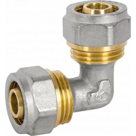 Coude - PEX-AL-PEX - Laiton - 32 x 32 mm - Pour Tuyaux Composite - 1 Pièce