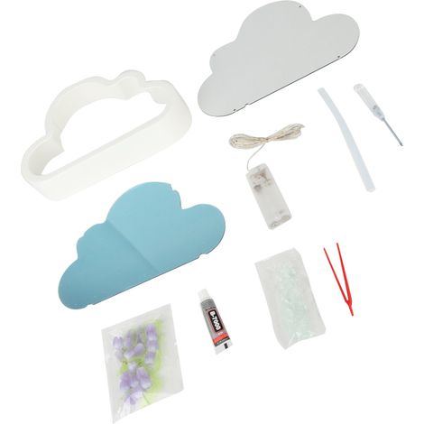 Lampe de nuit tulipe nuage DIY miroir fleur lampe de table mini ornement décoratif pour chambre violet clair (1/5)