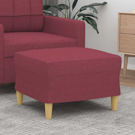 Repose-Pieds pour Salon ou Chambre - Tabouret Pouf Rouge bordeaux 60x50x41 cm Tissu BV105545 - BonneVie (1/5)
